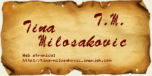 Tina Milošaković vizit kartica
